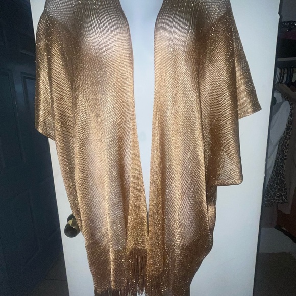 Gold sheer cover up | NWT | OS - Picture 2 of 8